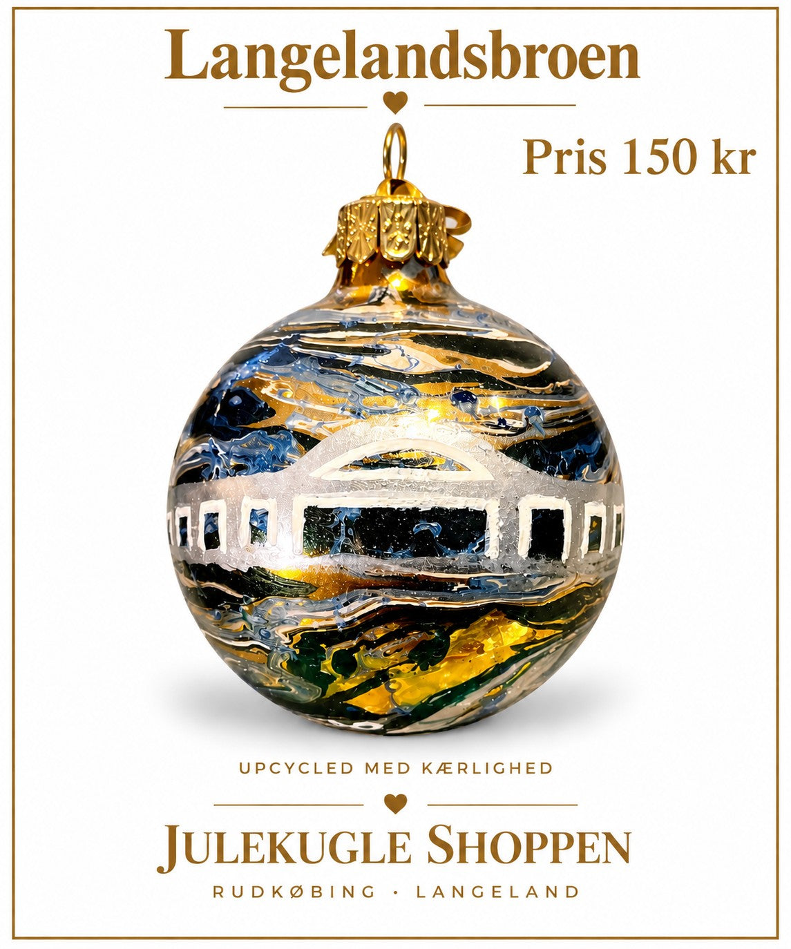 Upcycling glaskugle med lokalt motiv